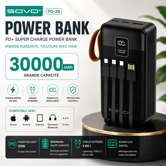 Power Bank SOVO 30000mAh