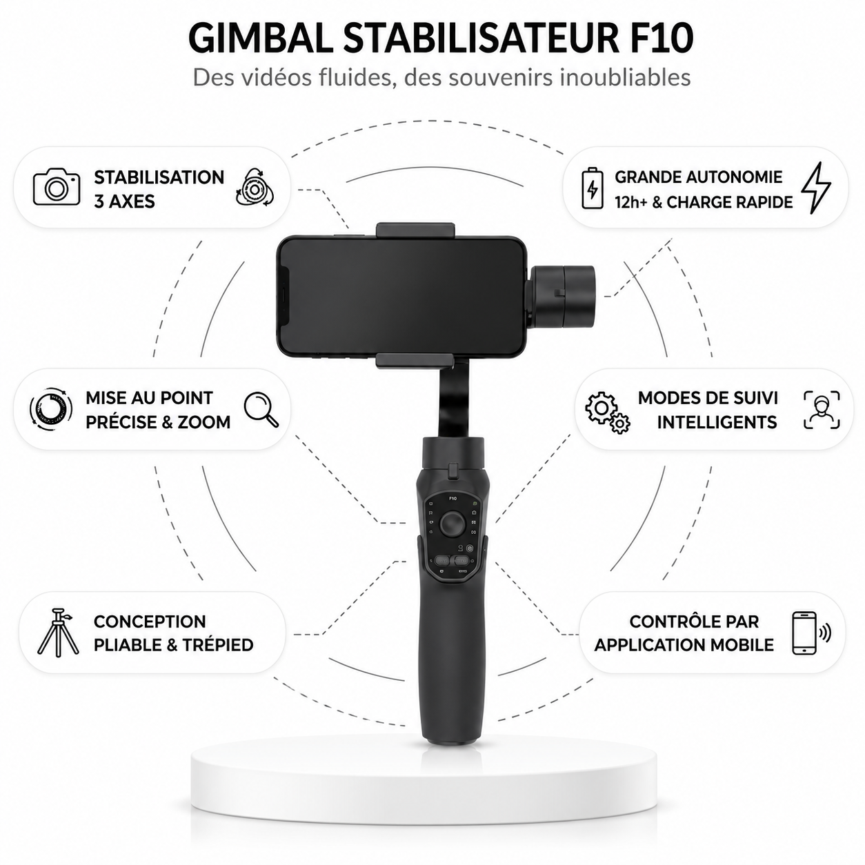 Stabilisateur Gimbal F10 Pro