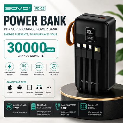 Power Bank SOVO PD-26 30000mAh